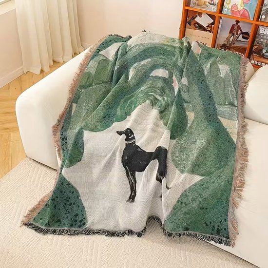 Greyhound Garden Tapestry Blanket - Image 3