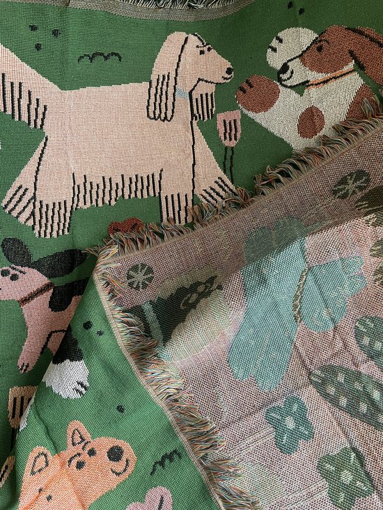 Colorful Dog Illustration Tapestry - Image 5