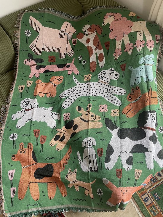 Colorful Dog Illustration Tapestry - Image 4