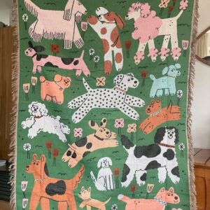 Colorful Dog Illustration Tapestry