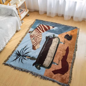 Zebra Sofa Woven Tapestry Throw