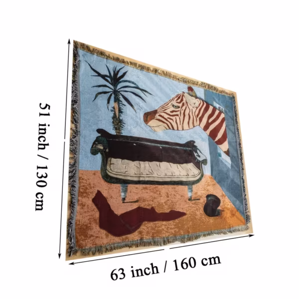 Zebra Sofa Woven Tapestry Throw