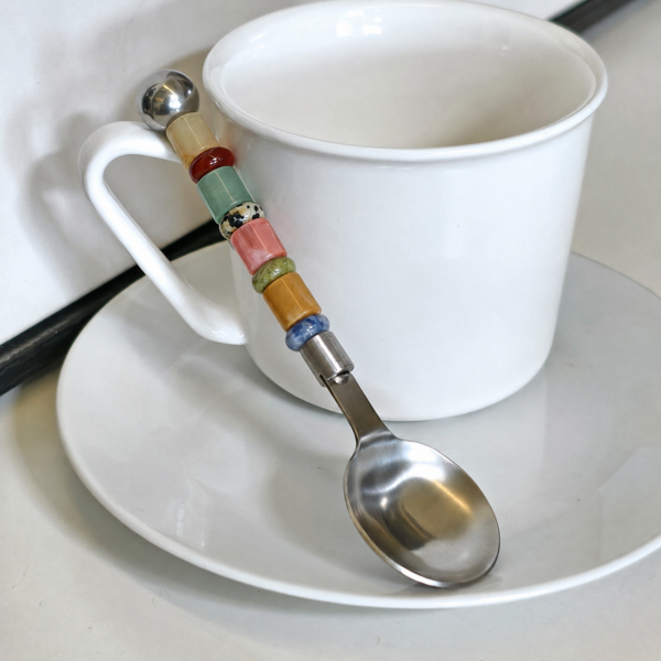Colourful Beaded Dessert Spoon