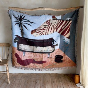 Zebra Sofa Woven Tapestry Throw