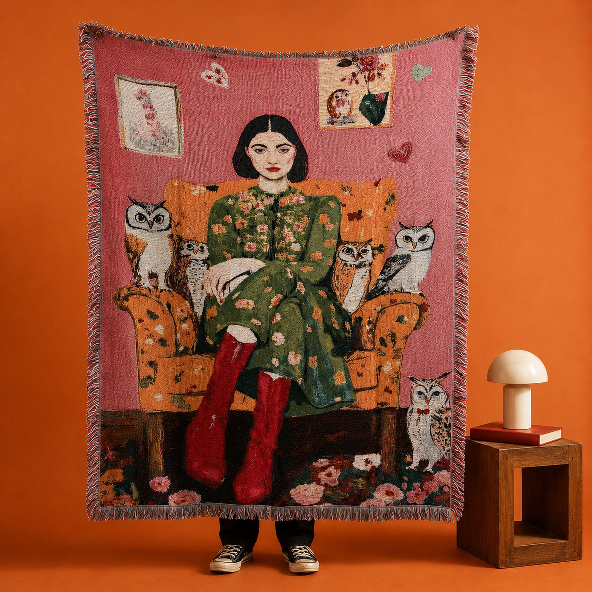 Owl Gathering Woven Throw Blanket - Image 2