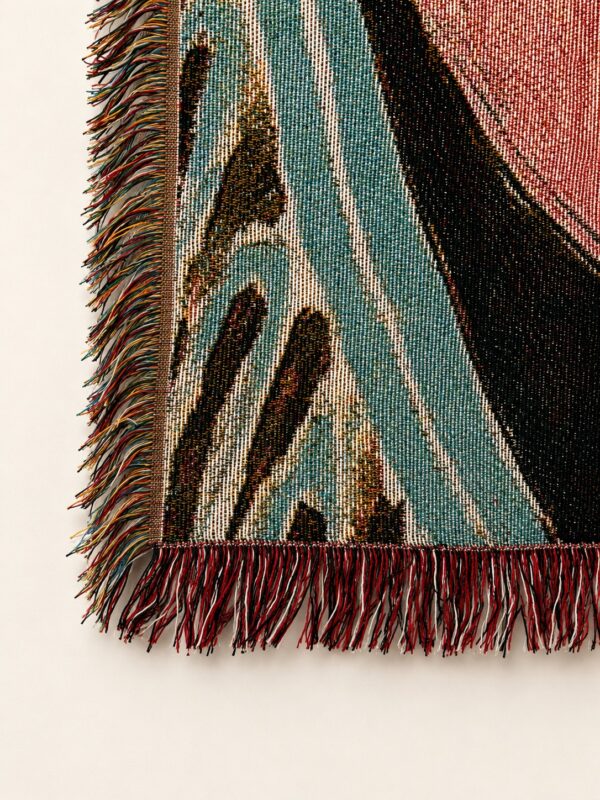 Black Cat & Goldfish Woven Wall Tapestry