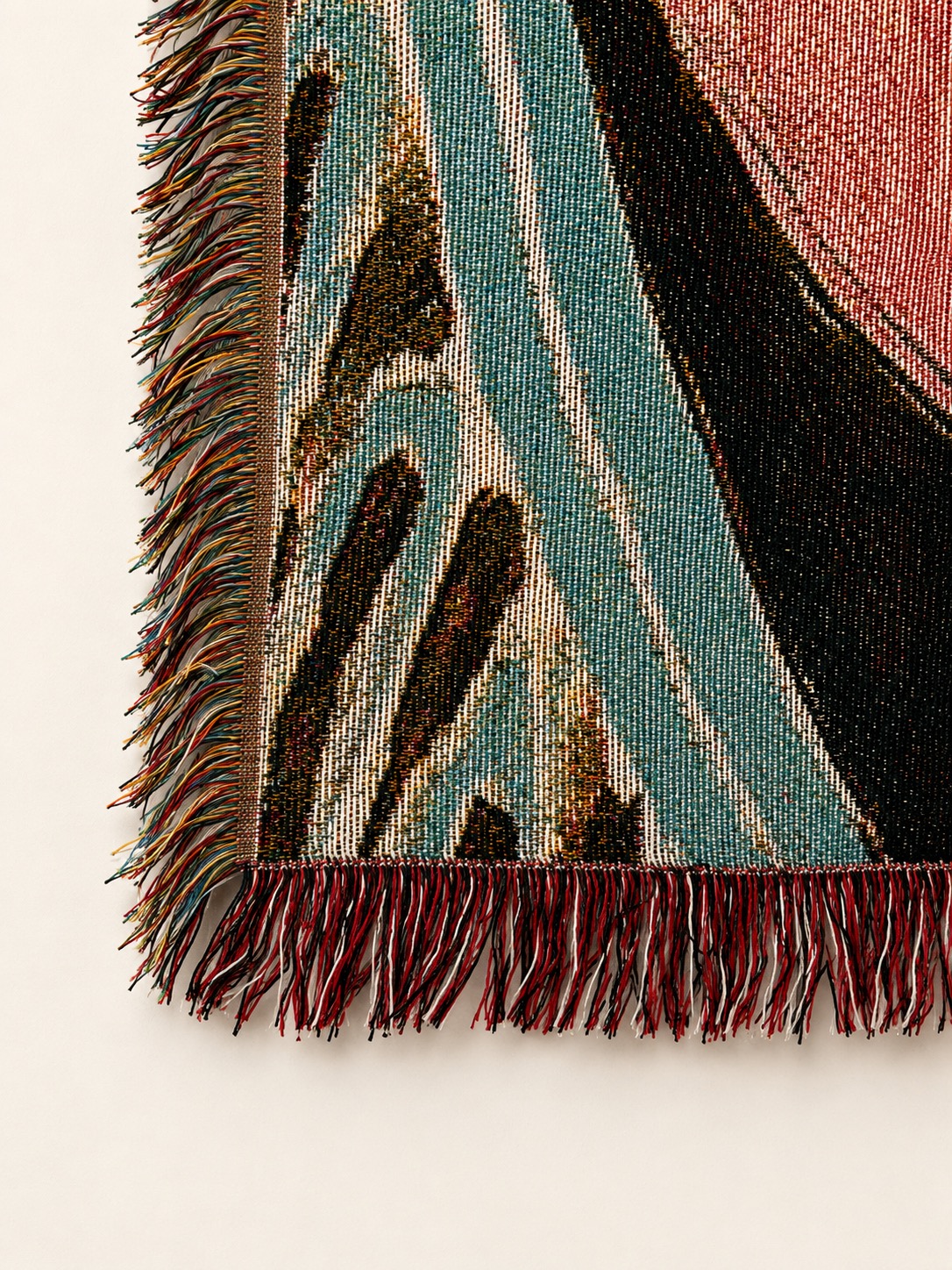 Black Cat & Goldfish Woven Wall Tapestry - Image 2